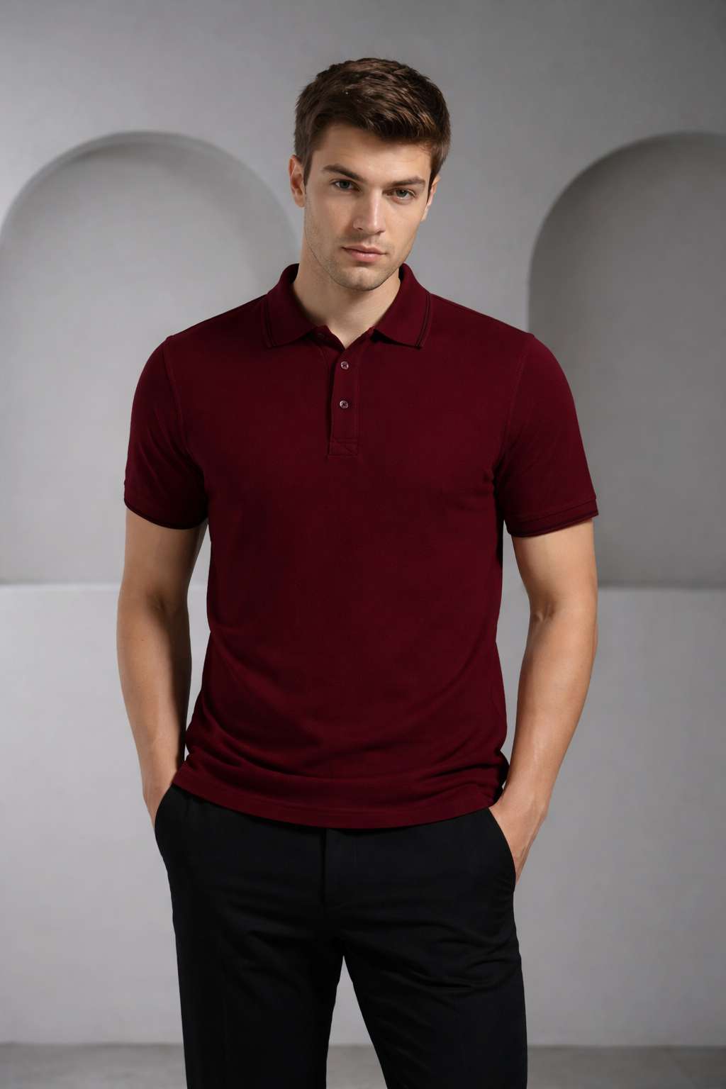 Maroon Premium Cotton Polo T-Shirt