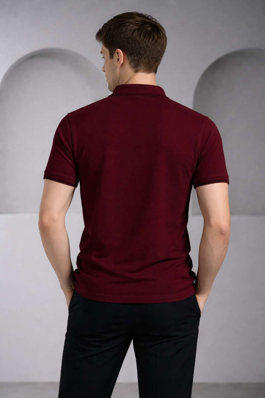 Maroon Premium Cotton Polo T-Shirt