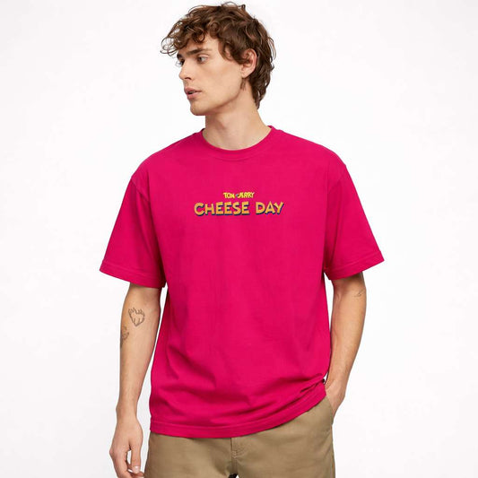 Tom & Jerry 'Cheese Day' Graphic Oversized T-Shirt