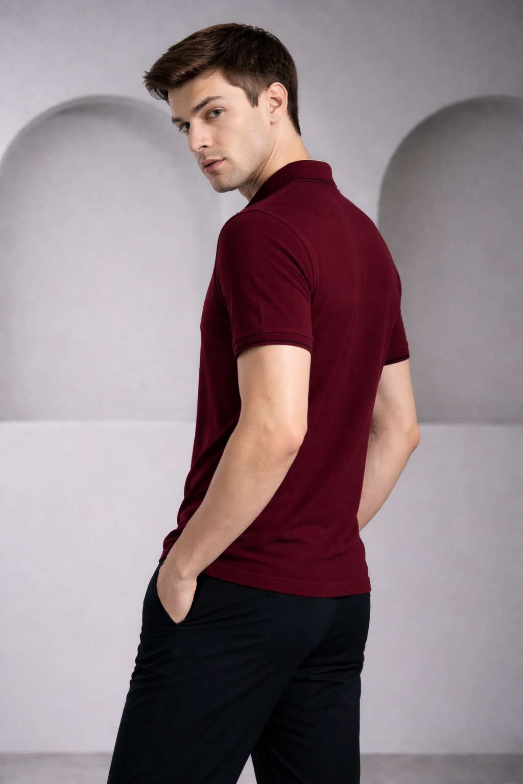 Maroon Premium Cotton Polo T-Shirt