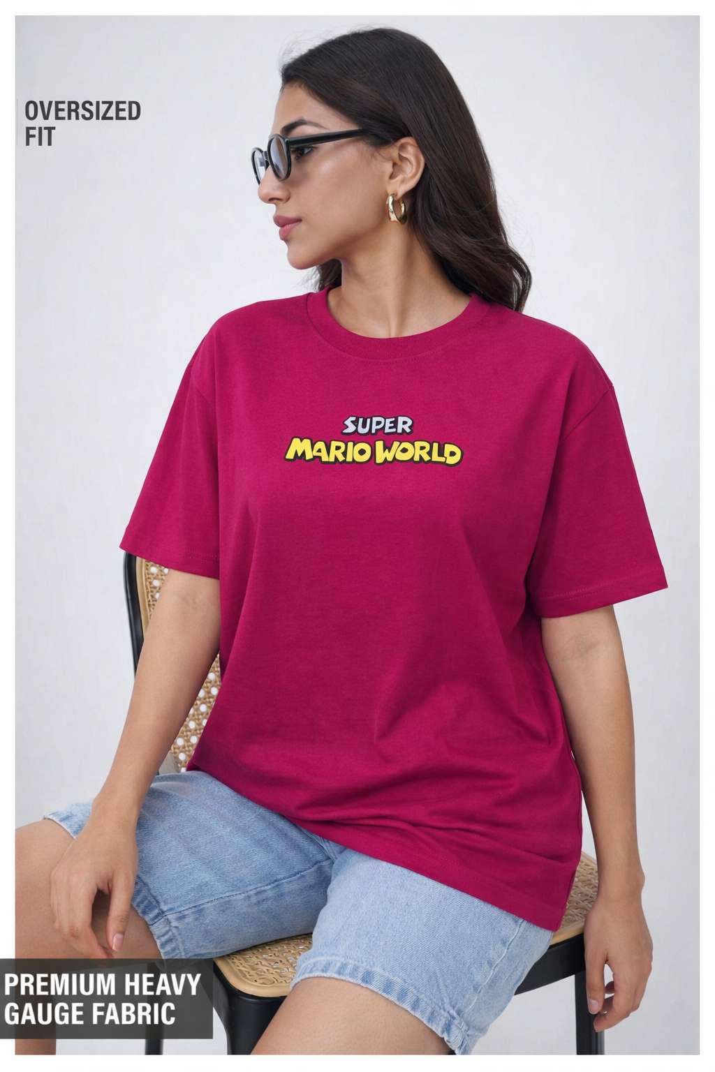 Super Mario World Retro Graphic Oversized T-Shirt