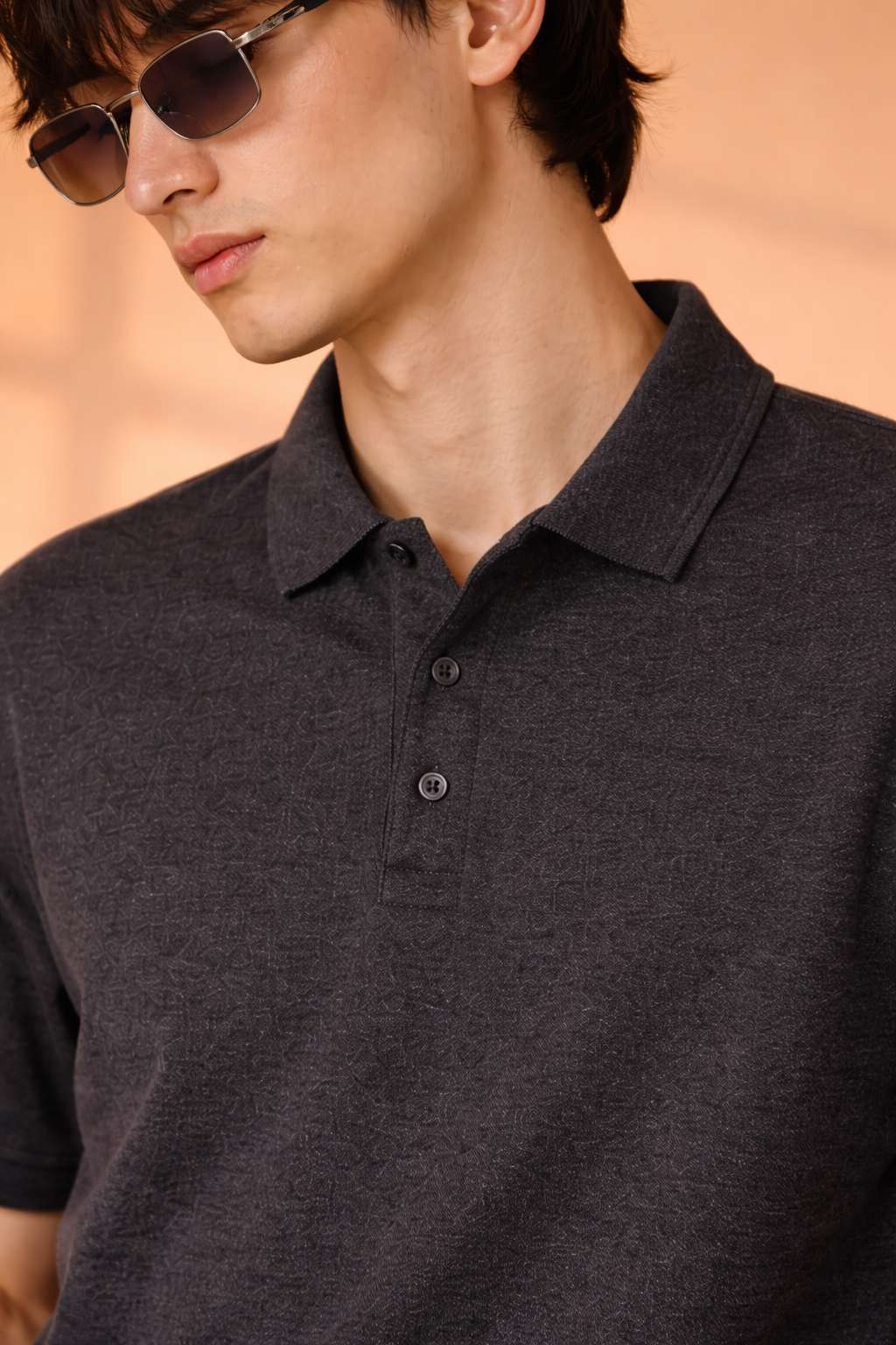 Charcoal Grey Premium Knit Polo T-Shirt