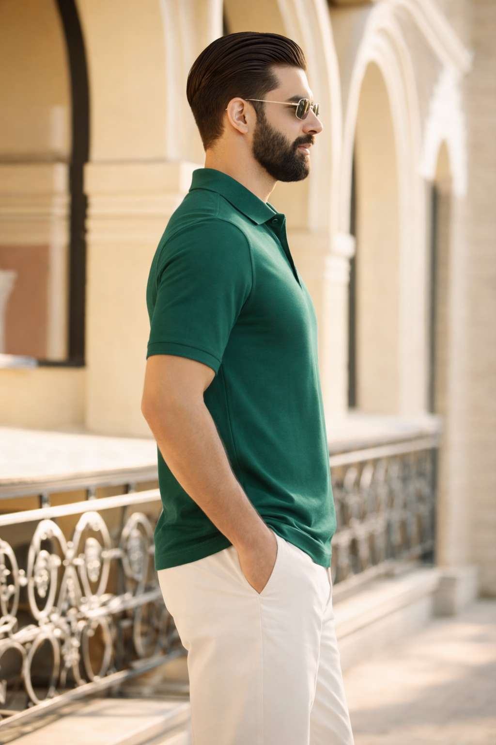 Forest Green Premium Knit Polo T-Shirt