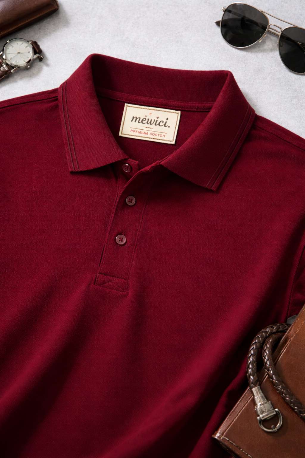 Maroon Premium Cotton Polo T-Shirt