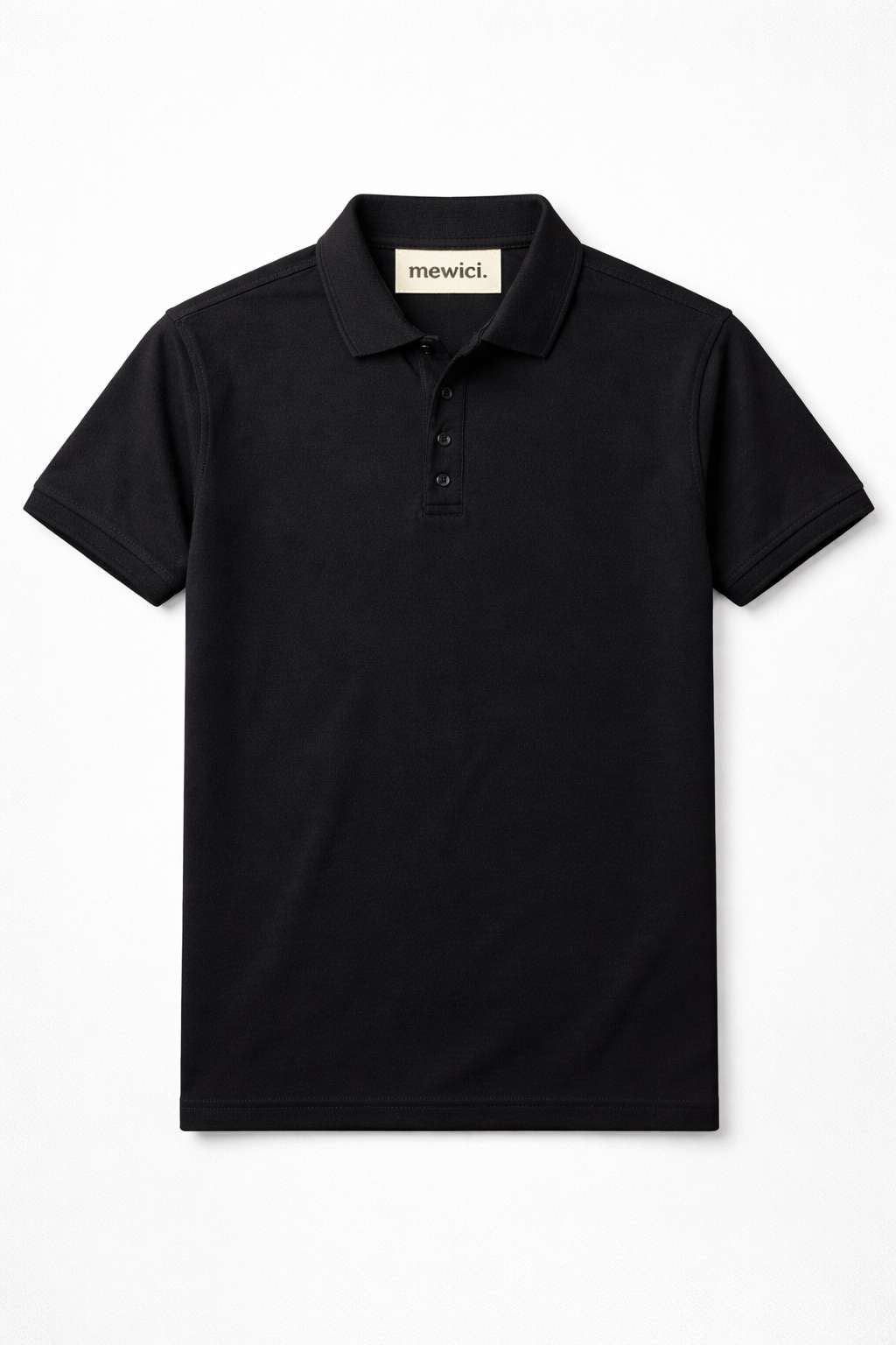 Classic Black Premium Knit Polo T-Shirt