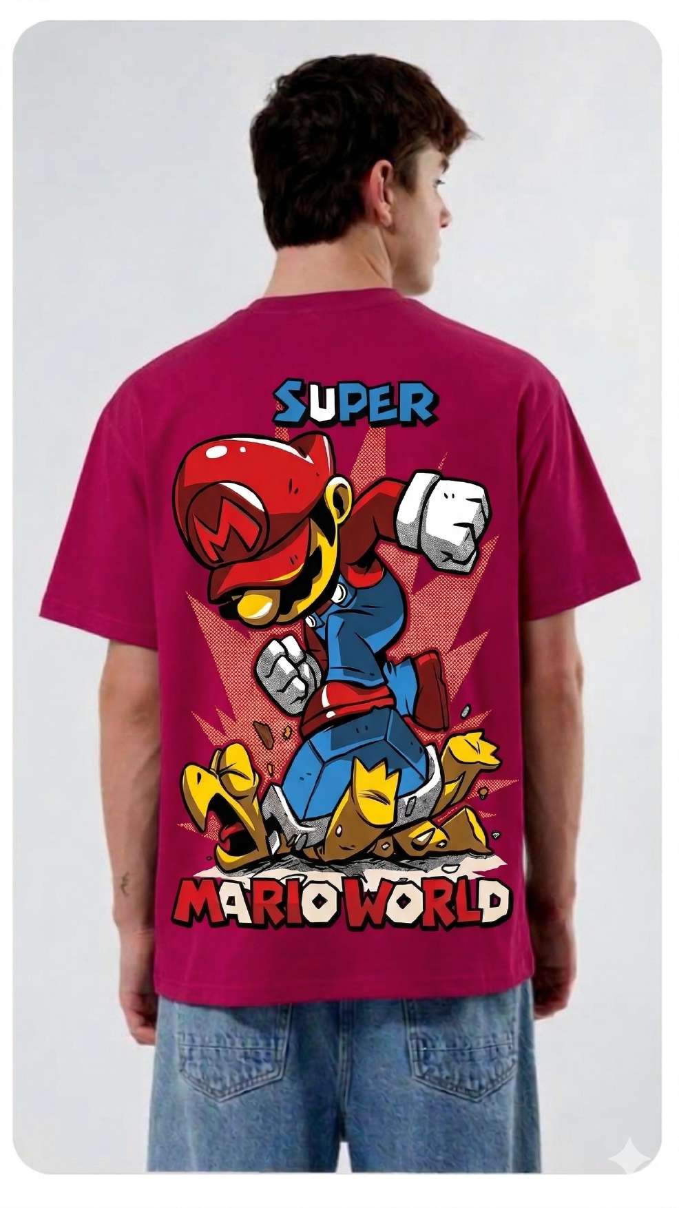 Super Mario World Retro Graphic Oversized T-Shirt