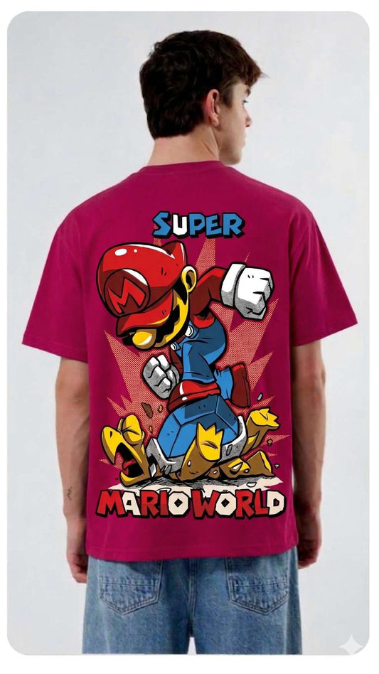 Super Mario World Retro Graphic Oversized T-Shirt